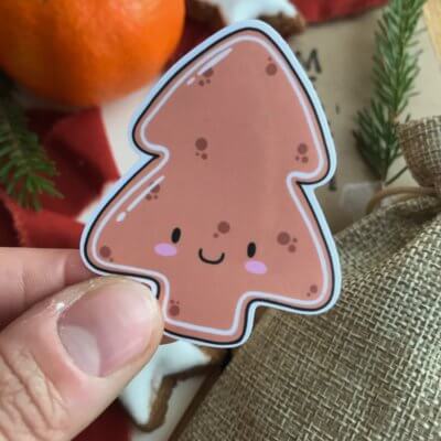 stickers pain d'épice en forme de sapin